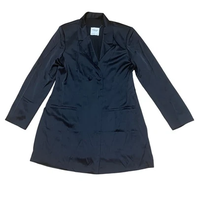 Vestido Blazer Abercrombie Fitch Para Mujer Grande Negro Satinado Manga Larga Sastre Nuevo Sin Etiquetas Foto 1 de 4