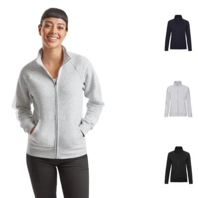 Fruit of the Loom Premium Womens Zip Up Sweatshirt Ladies Plain Sweat Jacket — 第 1/4 张图片