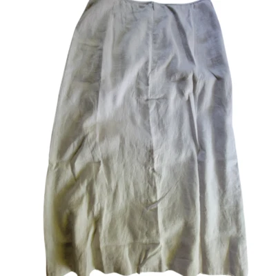 Saia Maxi Feminina Lands’ End Linho Tamanho 14 Regular Natural – 100% Linho #3399 - Imagem 1 de 4