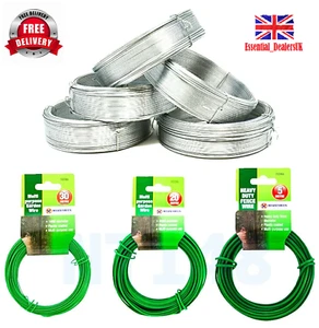 Multi Purpose Green Garden Wire & Galvanised Wire 1mm 1.2mm 2mm 3mm All Purpose - Picture 1 of 5