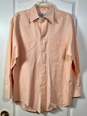 Camisa masculina Wellington & Walker com botões de pêssego tamanho 15 1/2 (32/33) em excelente estado usado!!! - Imagem 1 de 4