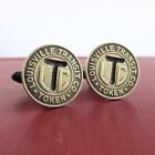 LOUISVILLE Transit Token Cuff Links - Repurposed Vintage Gold Coins Cufflinks