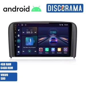 AUTORADIO ANDROID 4/64GB VOLVO S80 1998-2006 STEREO AUTO TOUCH 9" WIFI NAVI GPS - Foto 1 di 6