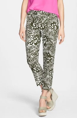 Pantalones Capri Kate Spade Orchid Jackie Habana Verde Oliva Blanco Nuevo con Etiquetas $258 – 0 Foto 1 de 2