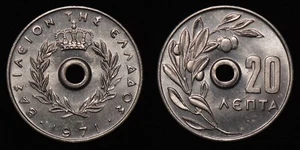 GREECE 1971 Twenty 20 Lepta KM# 79 - Picture 1 of 3