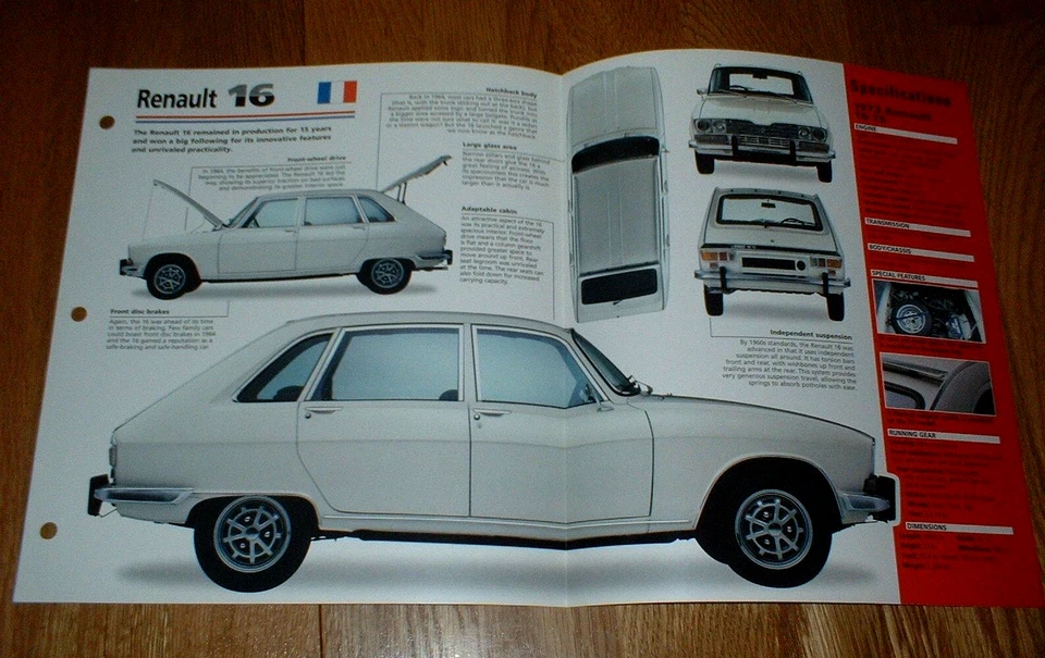 Renault 16 TS 1973 original Imp folleto información de especificaciones 1964-1979 64 65 73 75 79★★ Foto 1 de 1