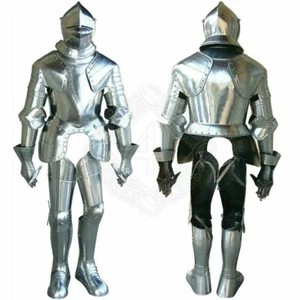 X-Mas Armour Medieval Wearable Knight Suit Crusader Full Suit Of Armor Silver - Picture 1 of 1