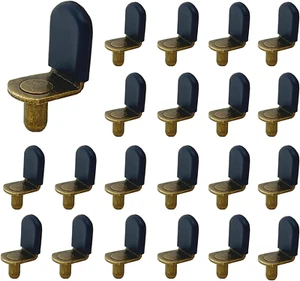 Pasadores de Estante de Bronce, 40 Piezas Clips en Forma de L Clavijas de Soporte de Estante de 1/4 Pulgada para Vidrio Su - Imagen 1 de 12