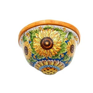 Vaso  gerla   in ceramica portafiori  applique di Caltagirone  L 27  cm - Foto 1 di 5