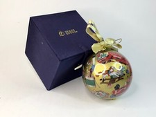 PALLA DI NATALE BNL ANNO 2003 SFERA IN VETRO OPALINE DECORATA A MANO