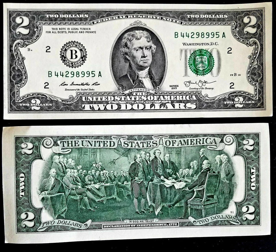 Gift idea and free shipping : Two Dollar Bill $2 Note, 2013 " New York " (B) - Image 1 of 1