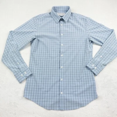 Mizzen+Main Shirt Men Small Blue Grid Trim Fit Long Sleeve Stretch Dress Shirt - Image 1 of 4