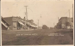 ROANOKE Illinois IL MAIN ST. LOOKING NORTH 1910 real photo postcard RPPC - Picture 1 of 2
