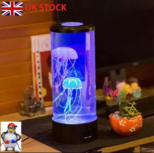 5 Colors Fancy LED Jellyfish Lamp Aquarium Lampka Nocna USB Table Night Light - Foto 1 di 11