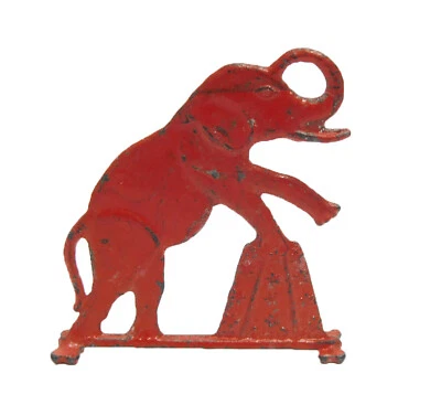 1918 CRACKER JACK PRIZE PERFORMING CIRCUS ELEPHANT STAND UP CAST METAL VINTAGE - Image 1 of 3