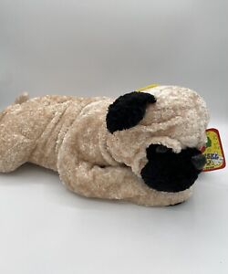 NEW CAROUSEL TOY DGE CORP Tan Black Plush Stuffed Pug Puppy Dog Floppy Satin TAG