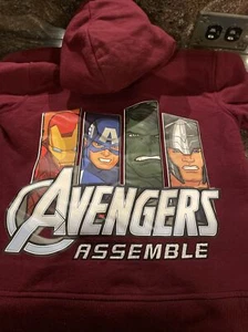 MARVEL COMICS AVENGERS Assemble HOODIE JACKET COAT Size 5-6 Child - Picture 1 of 9