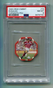 1996 Croky Nibbit Topshots-PSV Pogs 10 Ronaldo PSA 8 NM-Mint RC Rookie Brazil R9 - Picture 1 of 2