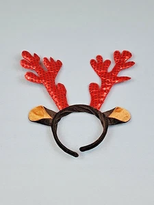 Weihnachtshaus Rentier Stirnbänder rot mit Pailletten für Kinder - Bild 1 von 4