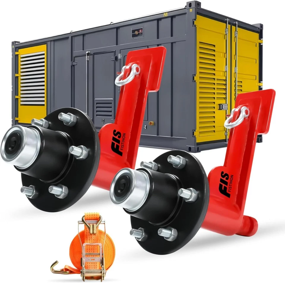 2Pack Shipping Container Wheels 6-Lug Wheels Kit, Shipping Container Accessories - Image 1 of 4