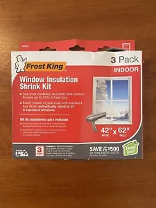 Frost King Window Insulation Shrink Kit Indoor - 42" x 62" 3 Pack, FREE SHIPPING - Picture 1 of 4