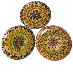 Juego de 3 platos de cena con bordes florales Neiman Marcus Horchow Italia de colección - Imagen 1 de 7