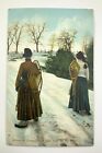 Carte postale Winter in Canada A Bad Spot on the Road femmes avec raquettes FF193