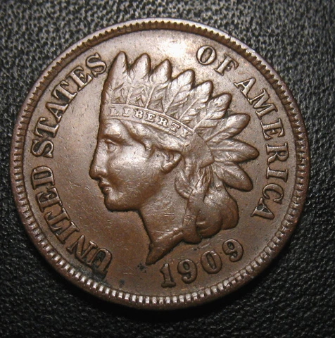 OLD US COINS 1909 INDIAN HEAD CENT PENNY FULL LIBERTY Cover