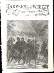 HARPERS WEEKLY 1864 JAN 16 AVERILLS RAID POTOMAC ARMY CIVIL WAR ALFRED R WAUD - Picture 1 of 9