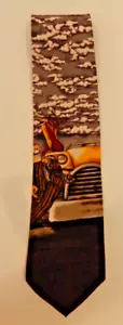 VINTAGE Markus Pierson Designer Men's Tie Big Yellow Taxi Belle Brand 100% Silk - Picture 1 of 6