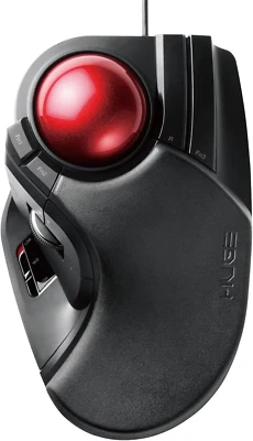 Elecom M-HT1URXBK USB Wired Trackball Mouse 8 Buttons Tilt Function Black  - image 1 of 4