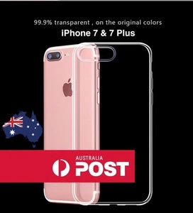 iPhone 7 / 7 Plus Clear Gel Case - Apple Transparent Slim TPU Crystal Soft Cover - Picture 1 of 11
