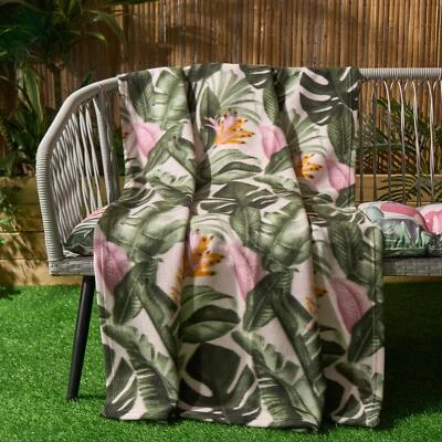 DREAMSCENE Tropical Leaf Throw Bed Blanket Travel Garden Chair Soft Fleece Warm Bedspread