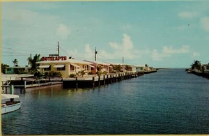 Tarjeta postal 1970 Water View Stevens Botel Apartments Marathon Shores Florida FL D42 - Imagen 1 de 2