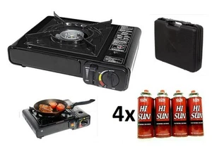 Tragbarer Camping Gaskocher Tragetasche Outdoor Grill Picknickkocher Butan Gaspark - Bild 1 von 8