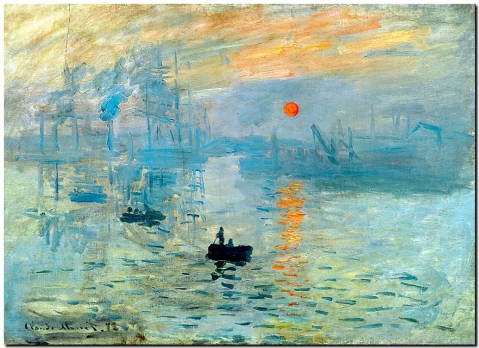 CLAUDE MONET ~ Impression of the Sunrise *FRAMED* CANVAS PRINT Poster 18x12" - Image 1 of 1