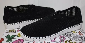 Jeffrey Campbell Tiles Perforated slip-on sneaker-style shoes black suede NEW! - Picture 1 of 5