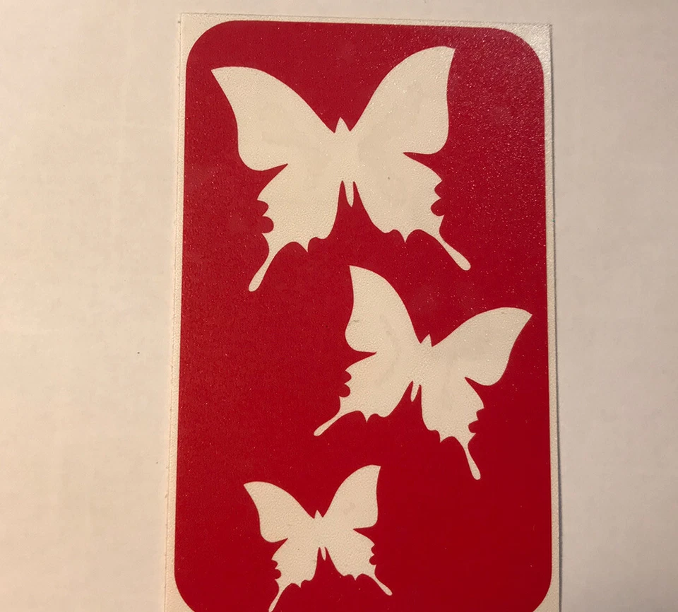 Three Butterflies Glitter Tattoo Stencil Pack - Image 1 of 1