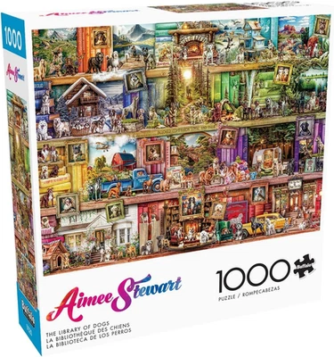 - Aimee Stewart - the Library of Dogs - 1000 Piece Jigsaw Puzzle for Adults Chal - image 1 of 4