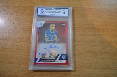 Pierre Aubameyang CHELSEA 2023 TOPPS UEFA CL Flagship Signed 1st Edition /5 MGC9 - Image 1 of 3
