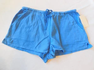 O'Neill Damen Junior Brenda Shorts blau Kordelzug Crinkle Größe L Large neu mit Etikett - Bild 1 von 5