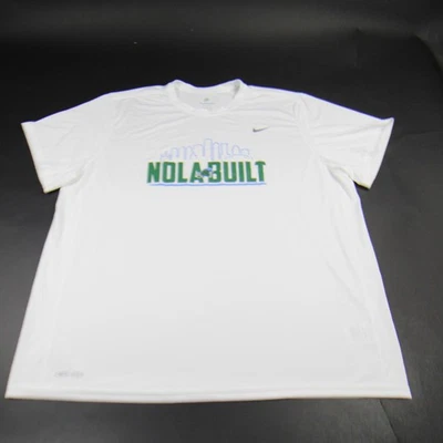 Tulane Green Wave Nike Dri-Fit Short Sleeve Shirt Men's White Used - Image 1 of 4