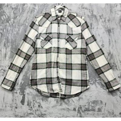 Cruel Denim Top Womens M Multicolor Plaid Flannel Cotton Pearl Snap Long Sleeves - Image 1 of 4