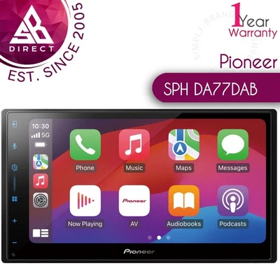 Pioneer SPH-DA77DAB 6,8" Stereo DAB CarPlay Android Auto BT USB Sub Steuerung - Bild 1 von 4