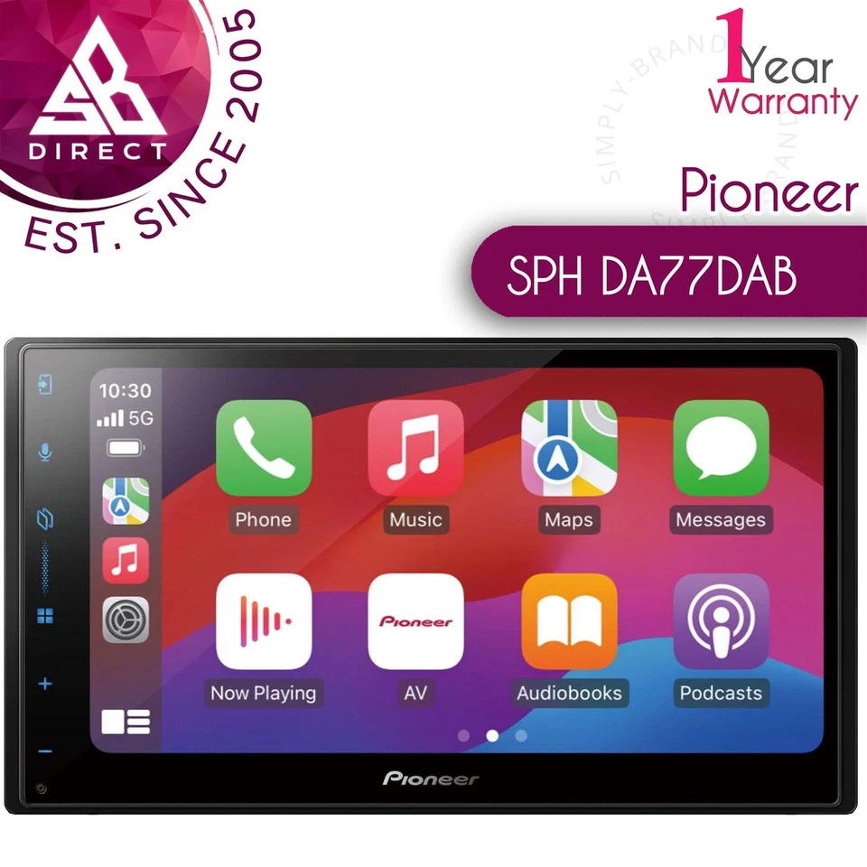 Pioneer SPH-DA77DAB 2-DIN Monoceiver 6 8" Touchscreen Autoradio Apple CarPlay