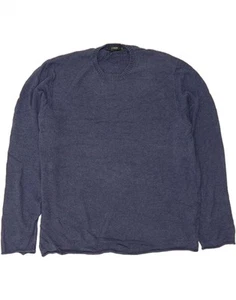 J. CREW Mens Crew Neck Jumper Sweater XL Navy Blue Linen FH18 - Picture 1 of 3