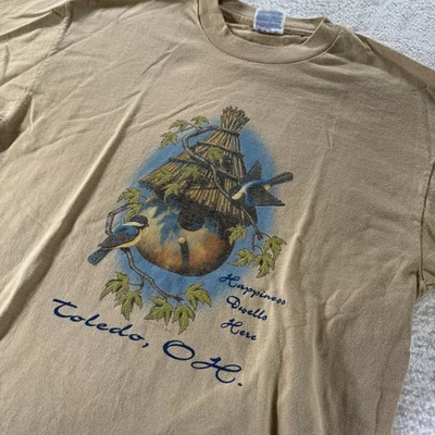 Vintage Tennessee River Toledo OH Tan Graphic Shirt Men's Large Single Stitch - Image 1 of 4