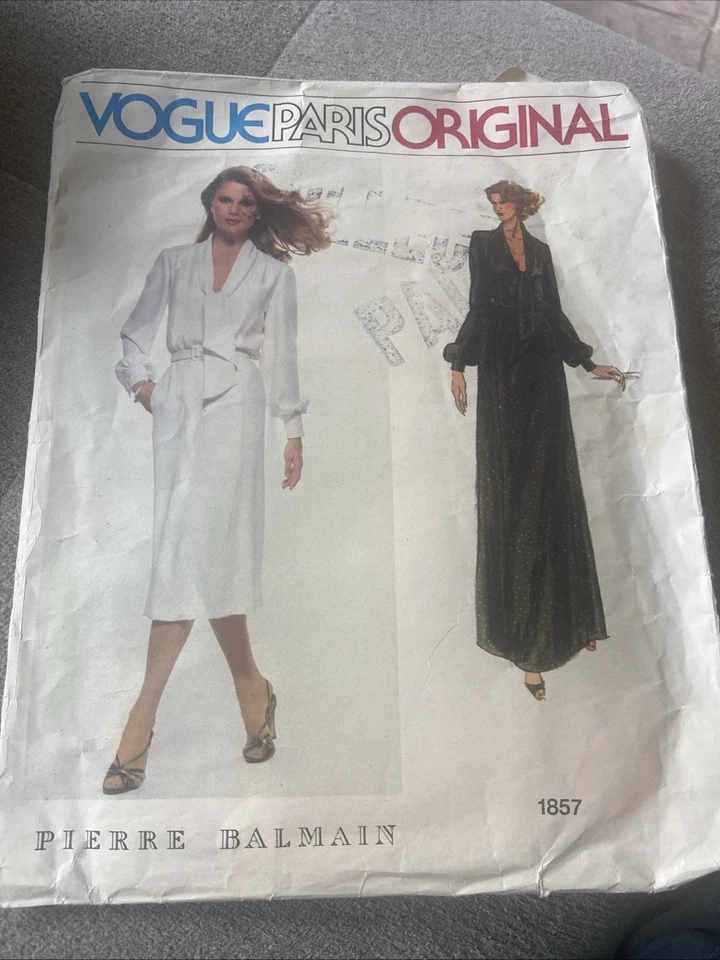 Vestido Blusa Vogue Pierre Balmain Patrón 1857 - COMPLETO - Talla 14 Misses' Foto 1 de 4