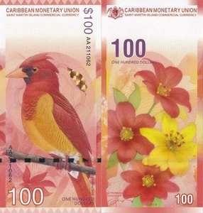Caribbean 100 Exquisite 2019 Flower and Bind Collection UNC AA Prefix Test Note - Picture 1 of 3