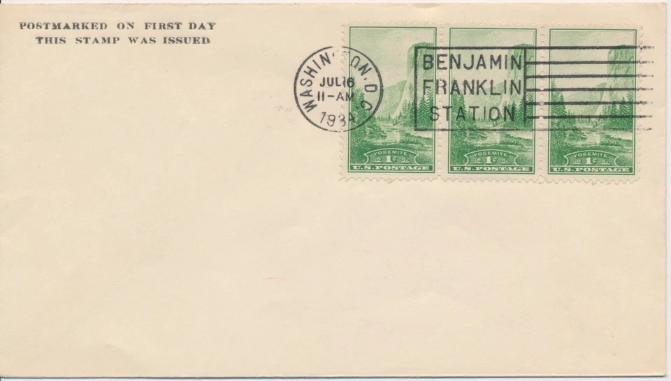#740 Yosemite National Park Postmarked on FD printed envelope First Day Cover - Image 1 of 1